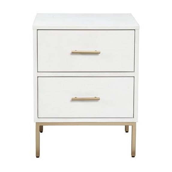 20 x 15 x 26 in. Madelyn Two Drawer Nightstand, White