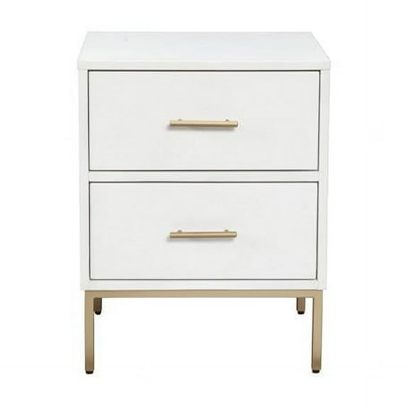 20 x 15 x 26 in. Madelyn Two Drawer Nightstand, White