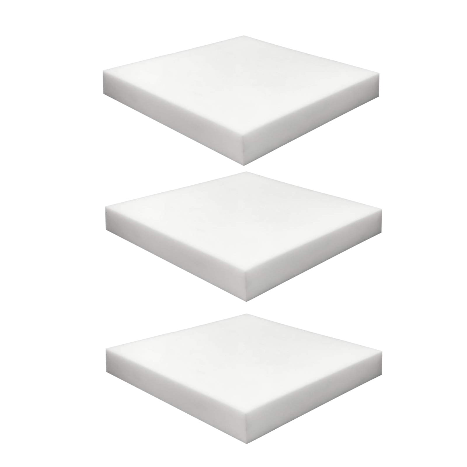 20” x 16” (3 Pack) - High Density Outdoor Couch Cushion Replacement for Patio Furniture, Square Foam Pad for Couch Cushion Support, Upholstery Foam Padding for Sofa