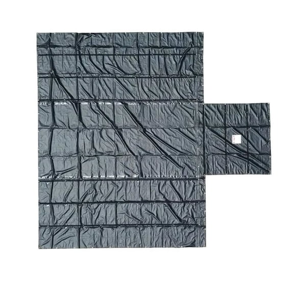20' x 18' Flatbed Truck 14 Oz Lightweight Lumber Tarp with 6 FT Drop & Flap - Black Heavy Duty Vinyl Waterproof Tarp for Trailers to Protect Cargo from Wind, Rain, Snow and Sun