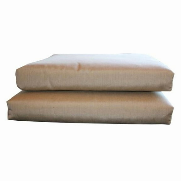 20 x 18 x 3 in. Sunbrella Designer Knife Edge Fabric Seat Cushions Set, Canvas Heather Beige - Pack of 2