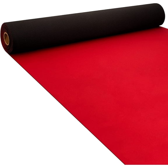 20 x 2.3 ft Neoprene Carpet Runner Reusable Plastic Floor Runner Non Slip Rubber Backed Rugs for Hallway Aisle Carpet Roll for Wedding Party Decor Prom Business Outdoor(Red)