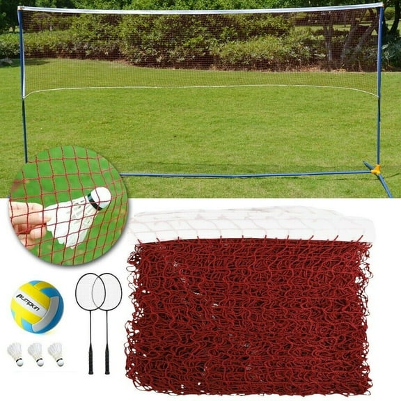 20 x 2.5FT Badminton Tennis Volleyball Net For Beach Garden Indoor Outdoor Games Red