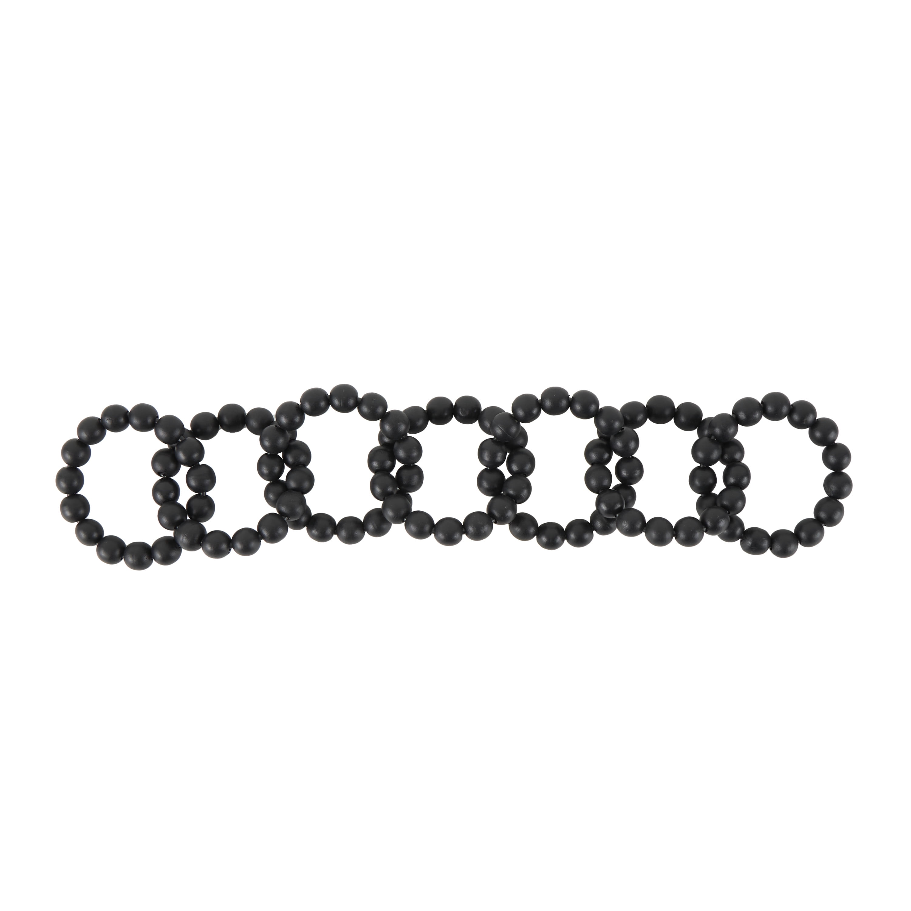 20" x 2" Black Wood Beaded 8 Link Chain Sculpture, by DecMode