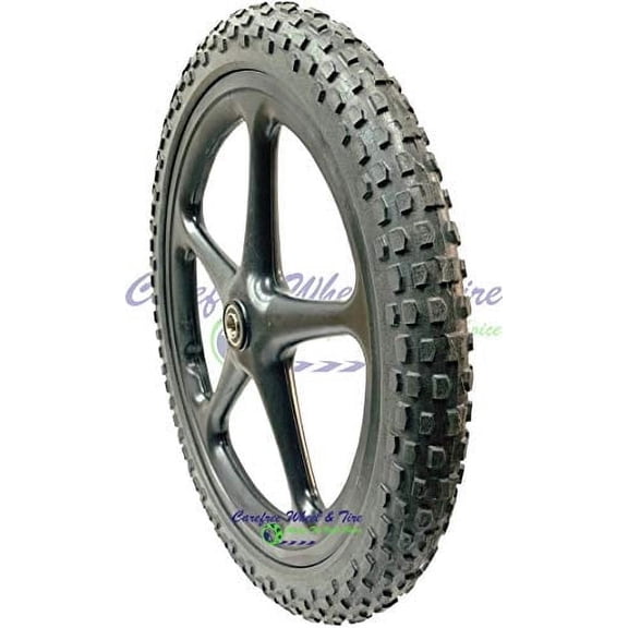 20" x 2" Knobby Tread Wheelbarrow and Cart Wheel (Center Hub 1" Metal Bushing)