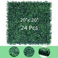 thumbnail image 1 of 20" x 20" 24Pcs Faux Boxwood Panels Privacy Hedge Grass Wall Panels ,UV-Anti Faux Ivy Boxwood Hedge Leaf Grass Wall for Outdoor Indoor Green Wall Decor,Party Wedding Garden Fence Decorations, 1 of 5