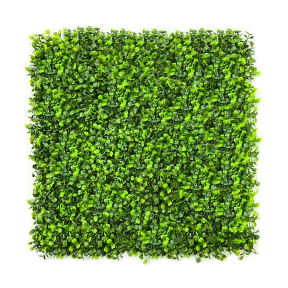 20" x 20" Artificial Boxwood Hedge Panel Plastic Boxwood Plant, Set of 12pcs, Green