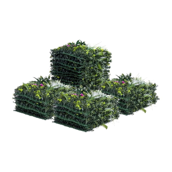 20"x 20"Artificial Grass Wall Panels for Indoor and Outdoor Decor, 12 PCS Greenery Boxwood Panel Privacy Backdrop Wall Hedge Screen