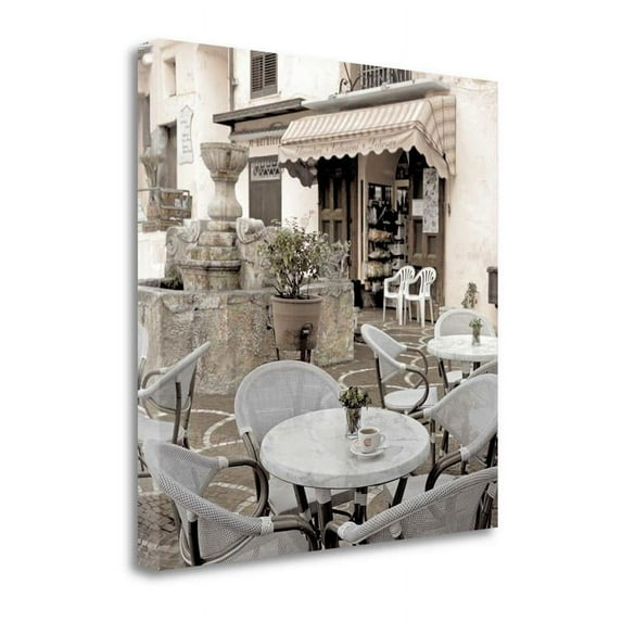 20" x 20" Atrani Caffe - 4 By Alan Blaustein- Print on Canvas Fabric Multi-Color