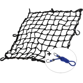 20" x 20" Cargo Net 8 Hooks Motorcycle Bike Bungee Net Strong Stretches to 46" x 46" Heavy-Duty Truck Bed Stretchy Netting