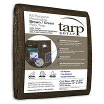 KOTAP 20 x 20 Ft. All-Purpose Protection/Coverage 5-mil Poly Tarp, Reversible, Waterproof, Brown/Green, TBG-2020