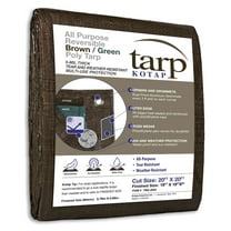 KOTAP 20 x 20 Ft. All-Purpose Protection/Coverage 5-mil Poly Tarp, Reversible, Waterproof, Brown/Green, TBG-2020