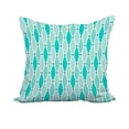 thumbnail image 1 of 20 x 20 Inch Aqua Geometric Print Decorative Polyester Throw Pillow with a Linen Texture, 1 of 1