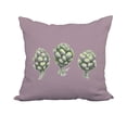 thumbnail image 1 of 20 x 20 Inch Artichoke Light Purple Floral Print Decorative Polyester Throw Pillow with Linen Texture, 1 of 1
