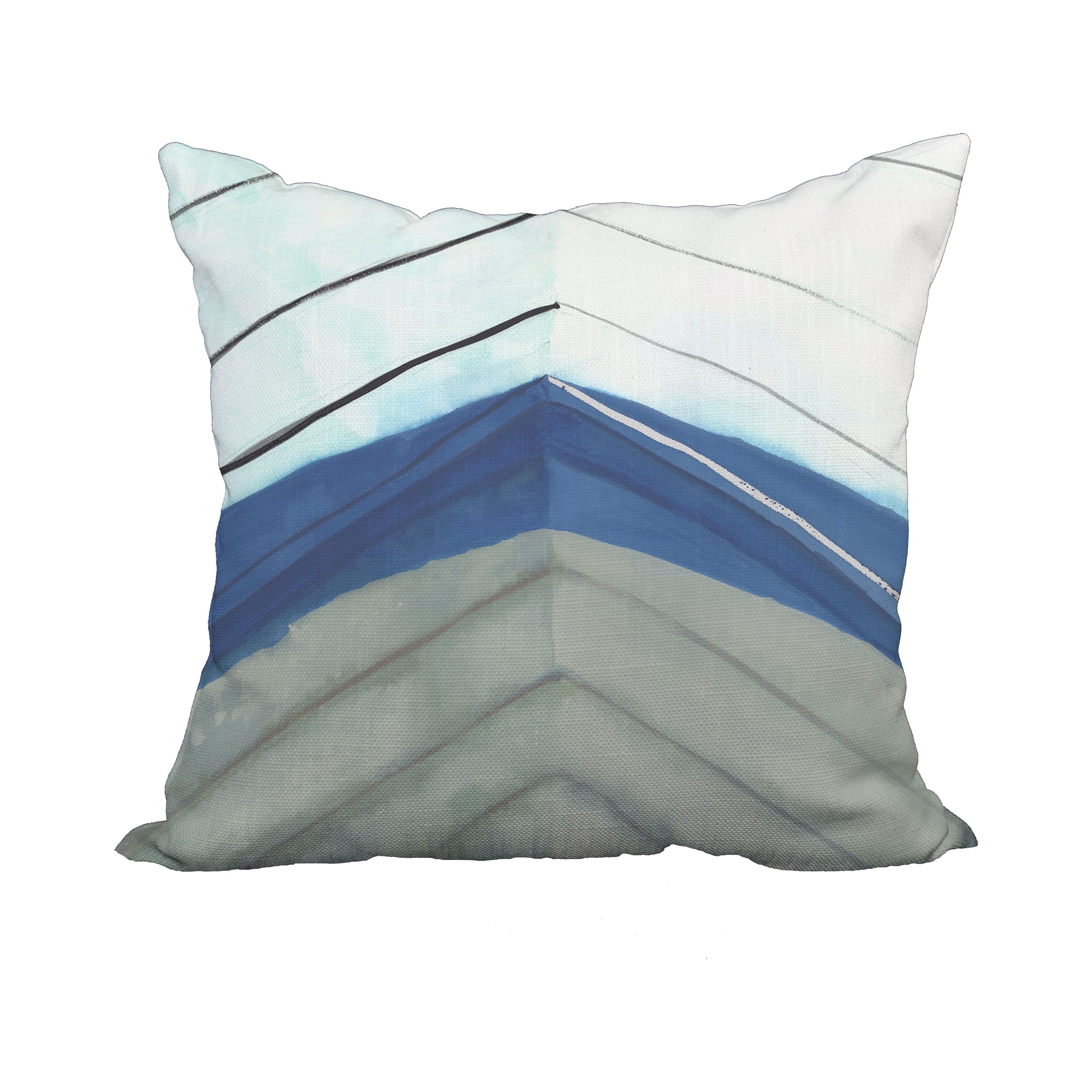 20 x 20 Inch Boat Bow Center Taupe Geometric Print Decorative Polyester Throw Pillow with Linen Texture