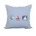 thumbnail image 1 of 20 x 20 Inch Boat Trio Blue Geometric Print Decorative Polyester Throw Pillow with Linen Texture, 1 of 1