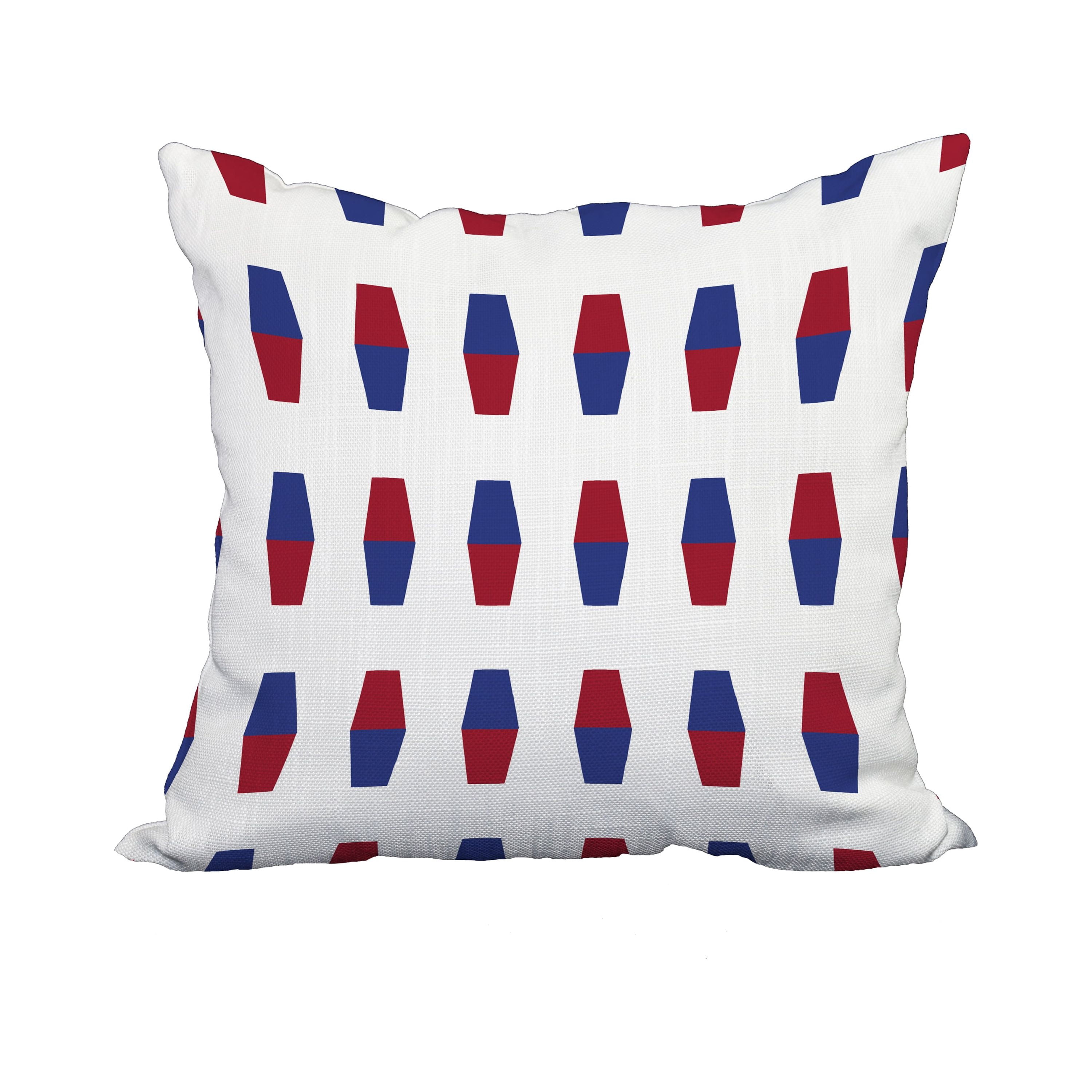 20 x 20 Inch Bowling Pins Red Geometric Print Decorative Polyester Throw Pillow with Linen Texture