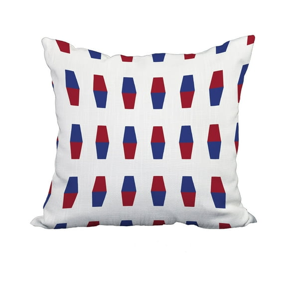 20 x 20 Inch Bowling Pins Red Geometric Print Decorative Polyester Throw Pillow with Linen Texture