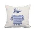 thumbnail image 1 of 20 x 20 Inch Captain Shirt Ivory Geometric Print Decorative Polyester Throw Pillow with Linen Texture, 1 of 1