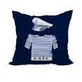 thumbnail image 1 of 20 x 20 Inch Captain Shirt Navy Geometric Print Decorative Polyester Throw Pillow with Linen Texture, 1 of 1