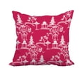 thumbnail image 1 of 20 x 20 Inch Chinapezka Pink/Fuchsia Floral Print Decorative Polyester Throw Pillow with Linen Texture, 1 of 1