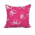 thumbnail image 1 of 20 x 20 Inch Eva Pink Floral Print Decorative Polyester Throw Pillow with Linen Texture, 1 of 1