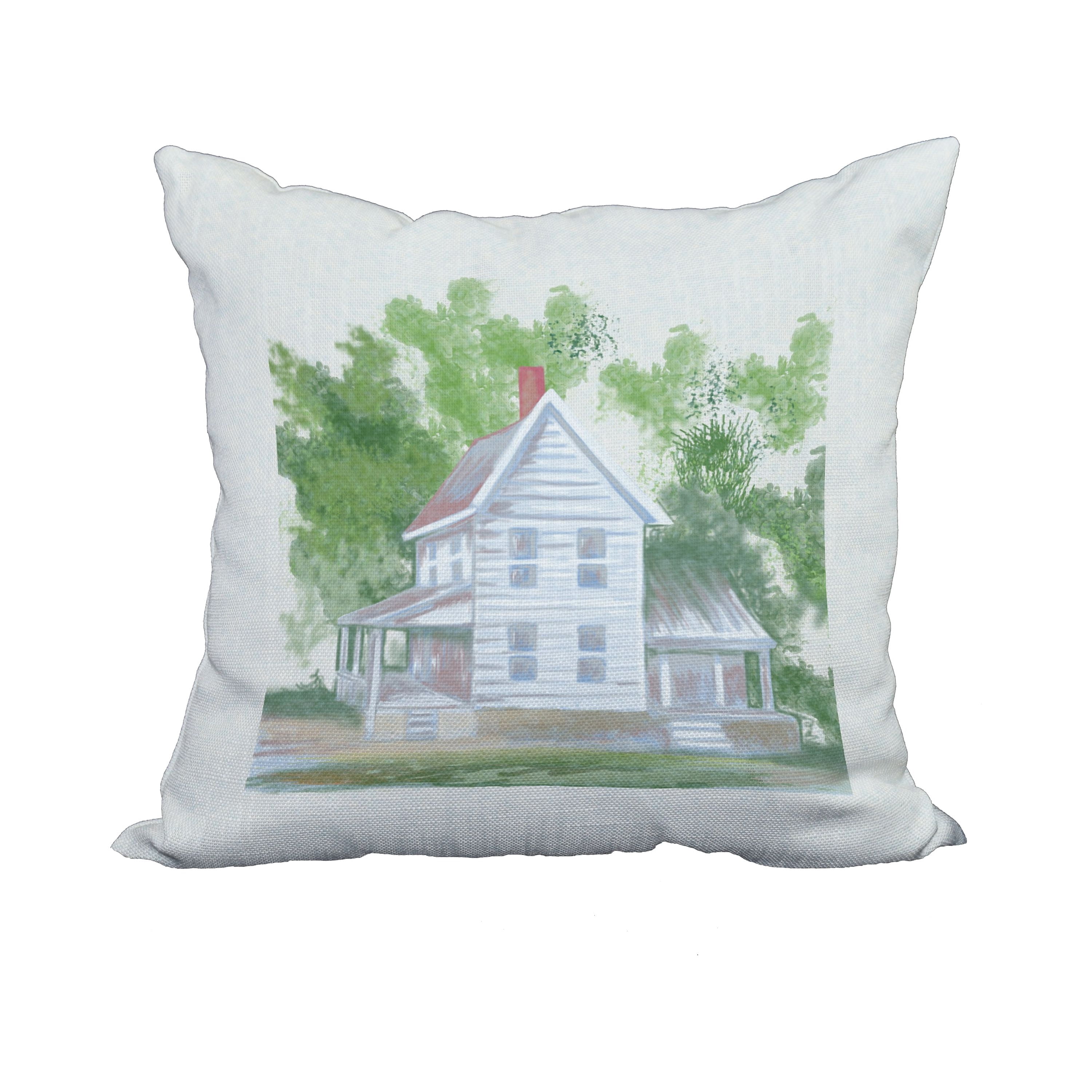 20 x 20 Inch Farmhouse Off-White Geometric Print Decorative Polyester Throw Pillow with Linen Texture