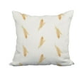 thumbnail image 1 of 20 x 20 Inch Gold Floral Print Decorative Polyester Throw Pillow with a Linen Texture, 1 of 1