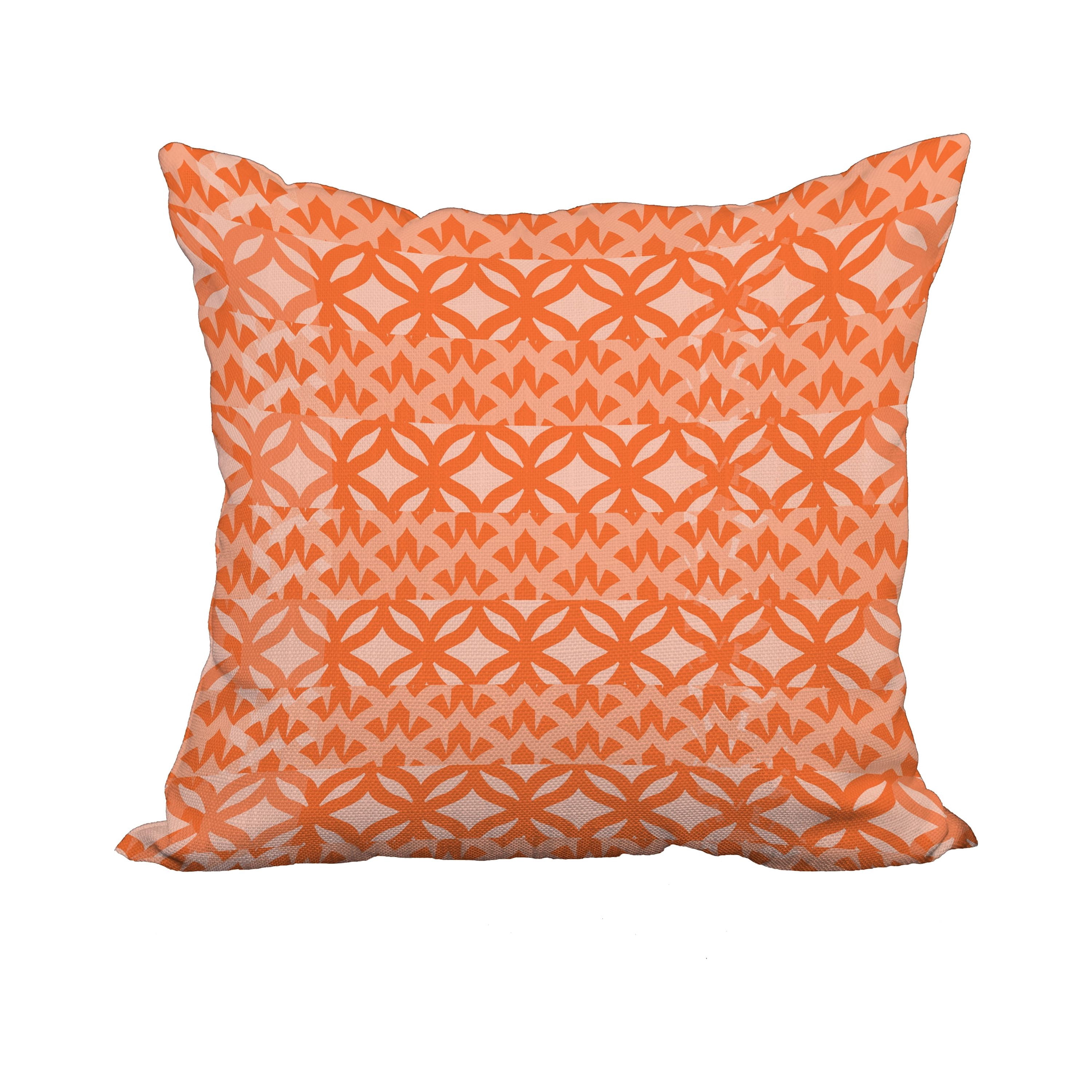 20 x 20 Inch Greeko Simple Orange Geometric Print Decorative Polyester Throw Pillow with Linen Texture