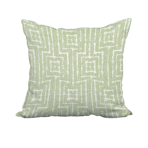 20 x 20 Inch Green Geometric Print Decorative Polyester Throw Pillow with a Linen Texture