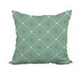 thumbnail image 1 of 20 x 20 Inch Green Geometric Print Decorative Polyester Throw Pillow with a Linen Texture, 1 of 1