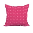 thumbnail image 1 of 20 x 20 Inch Harlequin Stripe Pink/Fuchsia Geometric Print Decorative Polyester Throw Pillow with Linen Texture, 1 of 1