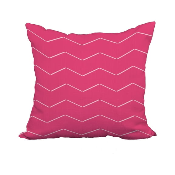 20 x 20 Inch Harlequin Stripe Pink/Fuchsia Geometric Print Decorative Polyester Throw Pillow with Linen Texture