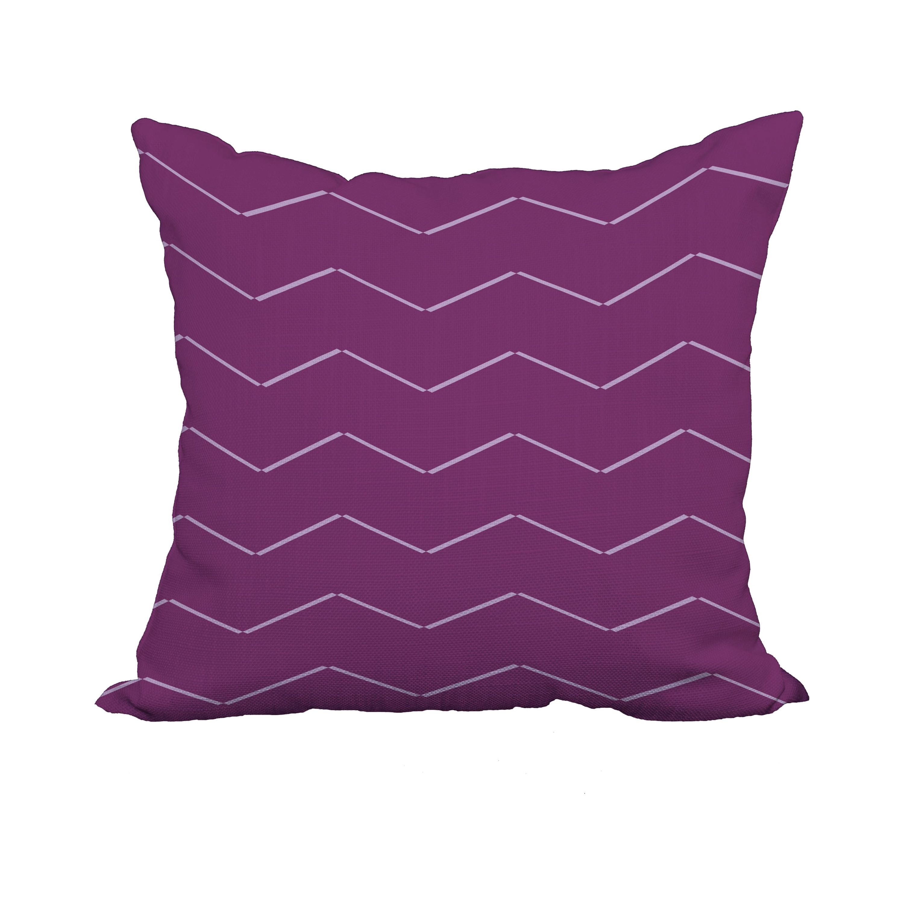 20 x 20 Inch Harlequin Stripe Purple Geometric Print Decorative Polyester Throw Pillow with Linen Texture