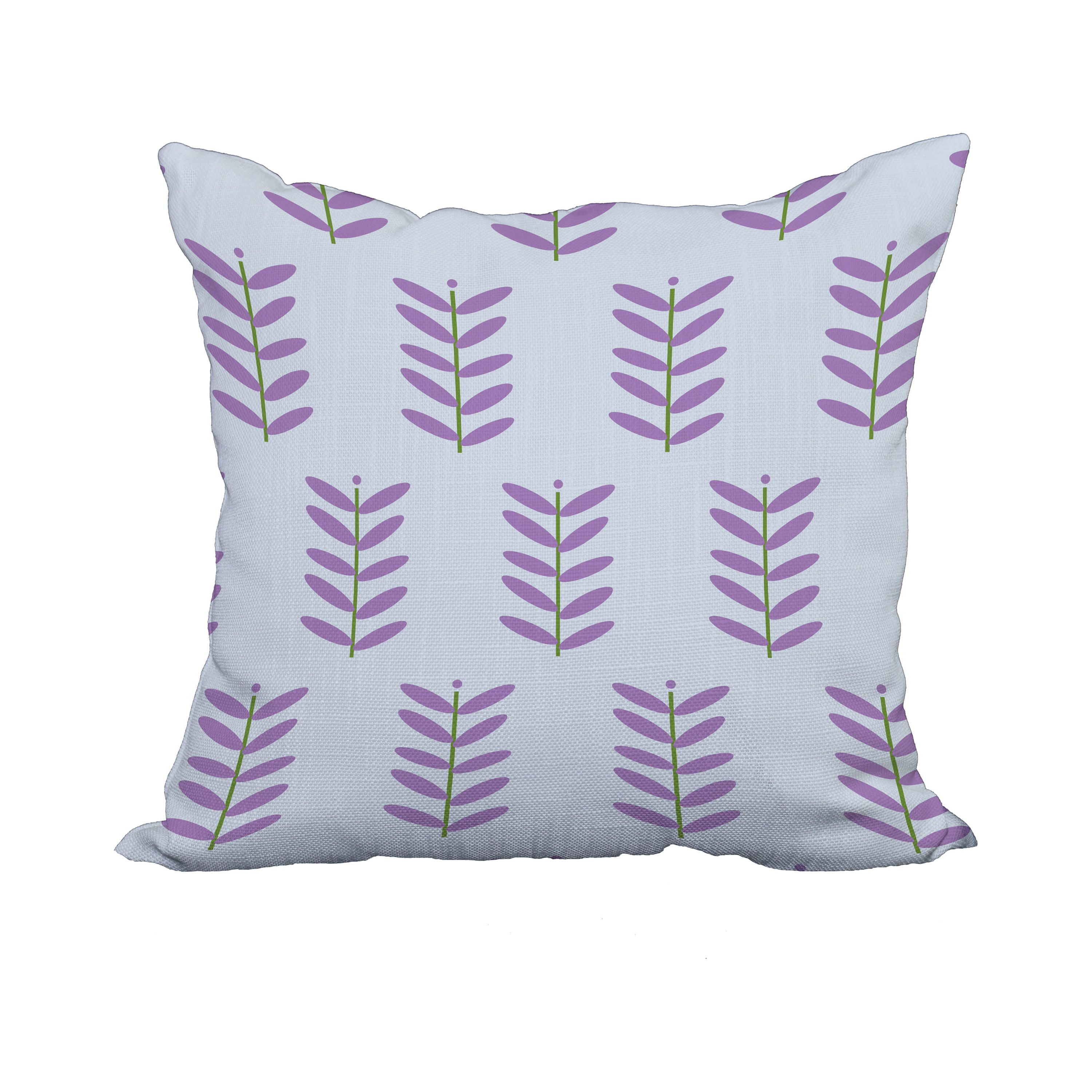 20 x 20 Inch Light Blue Floral Print Decorative Polyester Throw Pillow with a Linen Texture