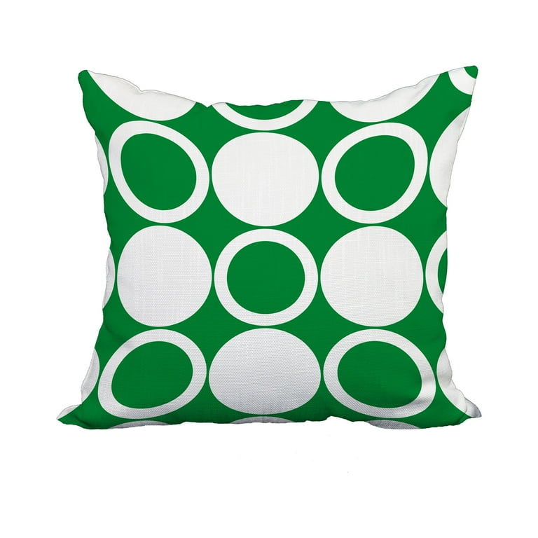 20 x 20 Inch Mod Circles Green Geometric Print Decorative