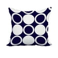thumbnail image 1 of 20 x 20 Inch Mod Circles Navy Blue Geometric Print Decorative Polyester Throw Pillow with Linen Texture, 1 of 1