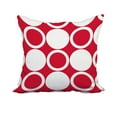thumbnail image 1 of 20 x 20 Inch Mod Circles Red Geometric Print Decorative Polyester Throw Pillow with Linen Texture, 1 of 1