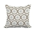 thumbnail image 1 of 20 x 20 Inch Nautical Geo Lines Ivory Geometric Print Decorative Polyester Throw Pillow with Linen Texture, 1 of 1