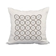 thumbnail image 1 of 20 x 20 Inch Nautical Geo Square Ivory Geometric Print Decorative Polyester Throw Pillow with Linen Texture, 1 of 1