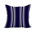 thumbnail image 1 of 20 x 20 Inch Navy Blue Stripe Print Decorative Polyester Throw Pillow with a Linen Texture, 1 of 1