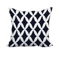 thumbnail image 1 of 20 x 20 Inch Navy Blue Trellis Print Decorative Polyester Throw Pillow with a Linen Texture, 1 of 1