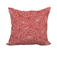 thumbnail image 1 of 20 x 20 Inch Olena Orange Floral Print Decorative Polyester Throw Pillow with Linen Texture, 1 of 1
