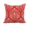 thumbnail image 1 of 20 x 20 Inch Orange Geometric Print Decorative Polyester Throw Pillow with a Linen Texture, 1 of 1