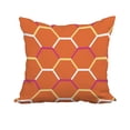thumbnail image 1 of 20 x 20 Inch Orange Geometric Print Decorative Polyester Throw Pillow with a Linen Texture, 1 of 1