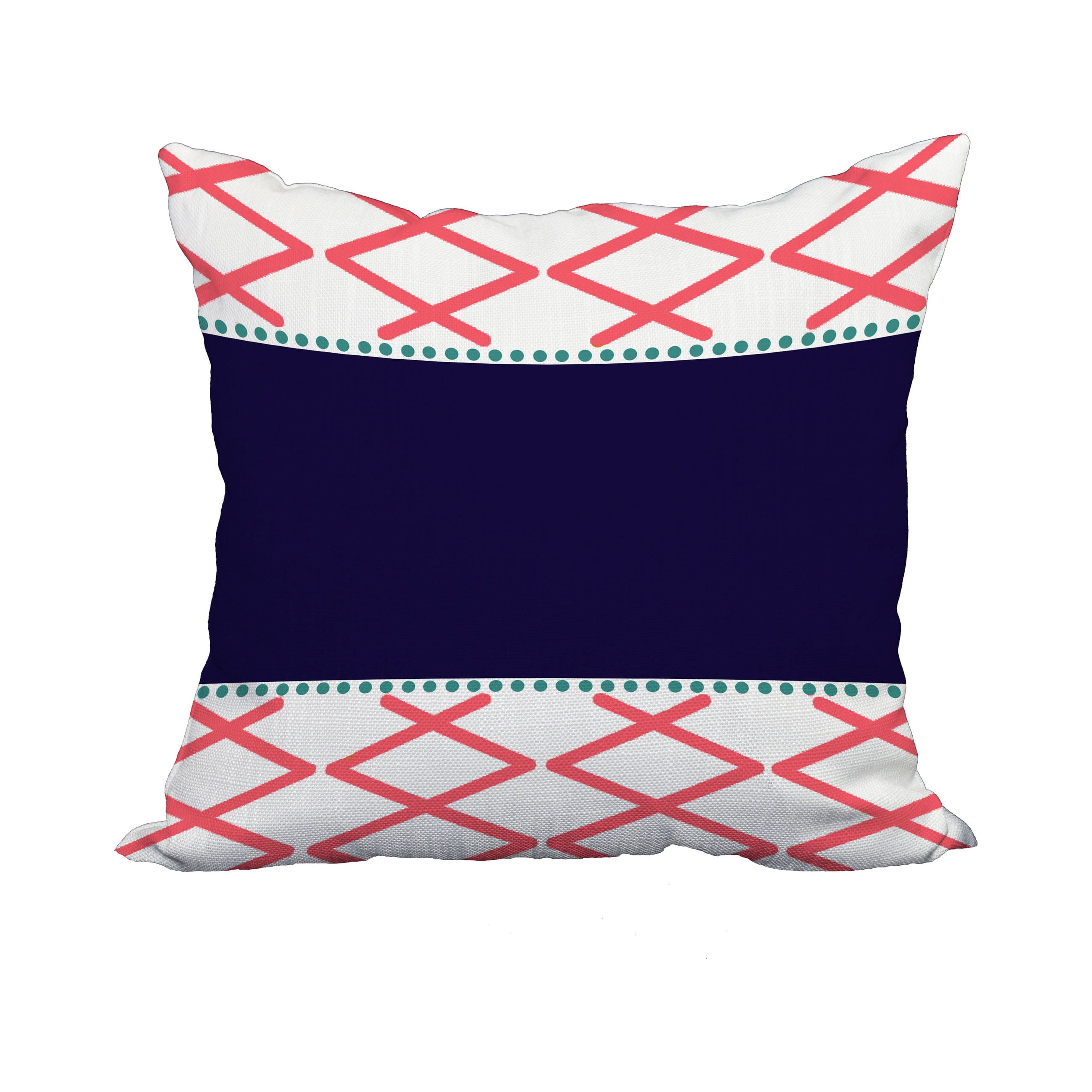 20 x 20 Inch Orange Geometric Print Decorative Polyester Throw Pillow with a Linen Texture
