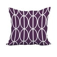 thumbnail image 1 of 20 x 20 Inch Ovals Go 'Round Purple Geometric Print Decorative Polyester Throw Pillow with Linen Texture, 1 of 1
