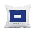 thumbnail image 1 of 20 x 20 Inch P Phrase Text Royal Blue Word Print Decorative Polyester Throw Pillow with Linen Texture, 1 of 1