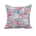 thumbnail image 1 of 20 x 20 Inch Patches Maroon Geometric Print Decorative Polyester Throw Pillow with Linen Texture, 1 of 1