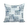 thumbnail image 1 of 20 x 20 Inch Patches Navy Blue Geometric Print Decorative Polyester Throw Pillow with Linen Texture, 1 of 1